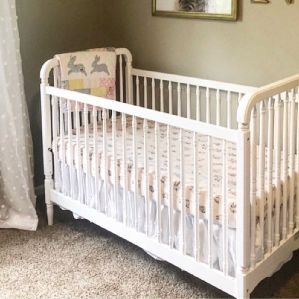 Pottery Barn Kids Light Pink & Grey Bunny Crib Sheets